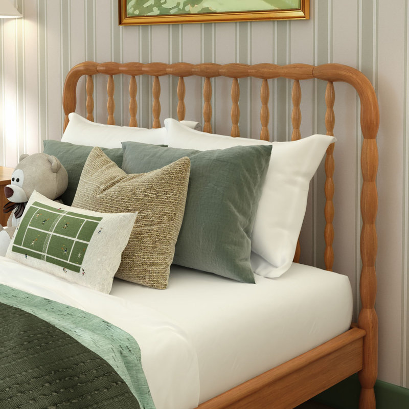 Lind Spindle Solid Wood Bed, Full, Pecan