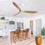 Ventilateur de plafond d'intérieur moderne de 60 pouces avec 3 pales en bois massif à télécommande à 3 vitesses à intensité variable et 3 vitesses pour le salon