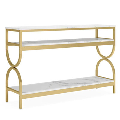 Faux Marble Sofa Table,3Tier Bedside Table,Console Table,Foyer Table