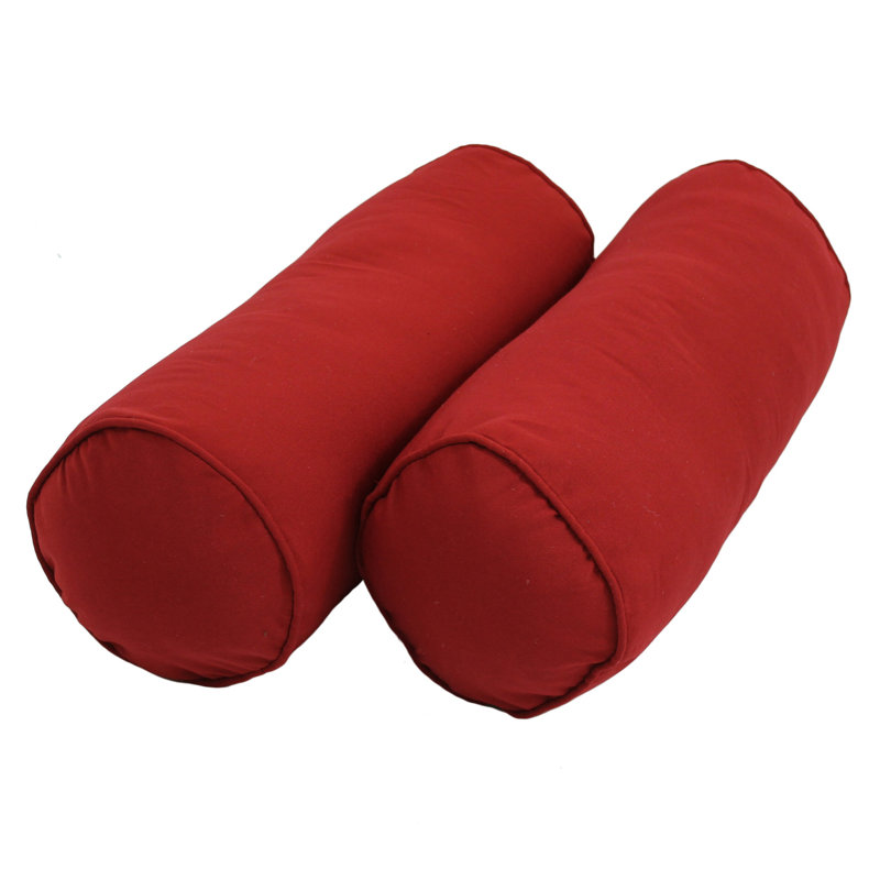  Bolster Cotton Blend Pillow Cover & Insert, Ruby Red