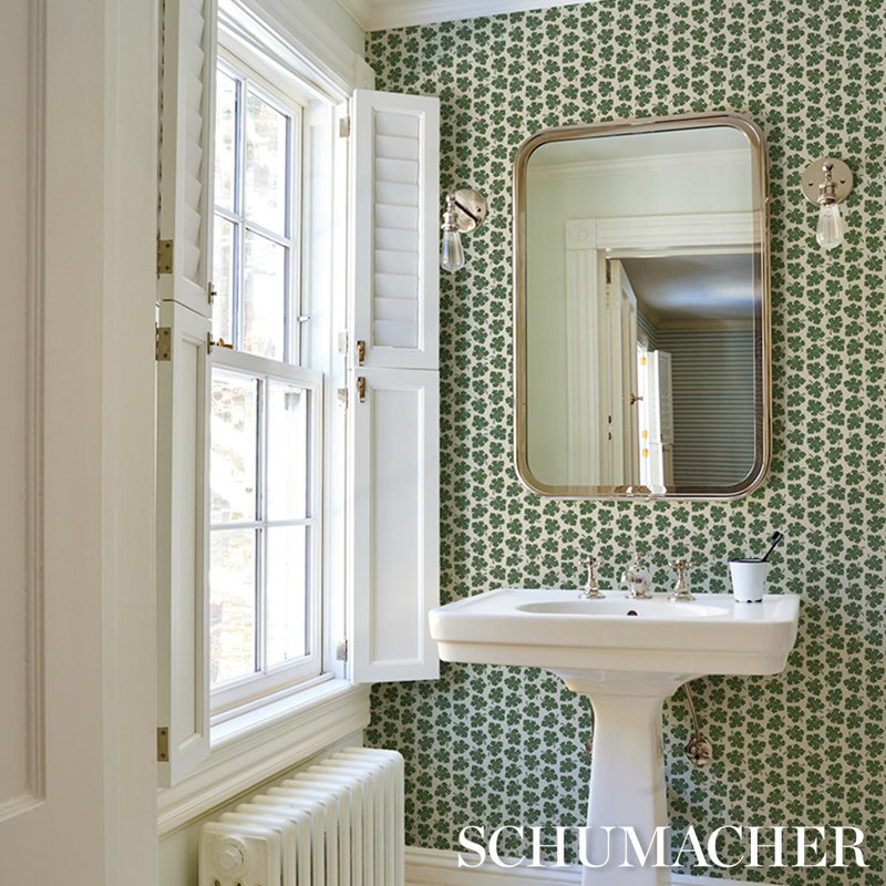 Schumacher X Rita Konig Olive Wallpaper, Green