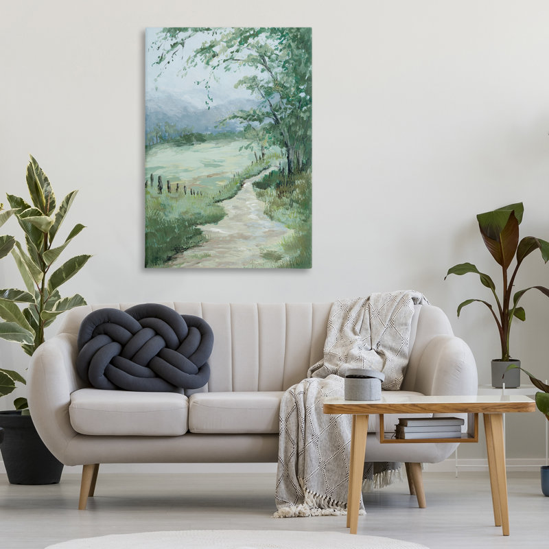  «Green Country Landscape», art mural sur toile par Jacob Q, H 45 po x l 30 po