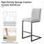 Tabouret de bar gris séduisant avec rainure verticale, structure en métal noir pour îlot de cuisine, 2 cadres carrés élégants-1505430118