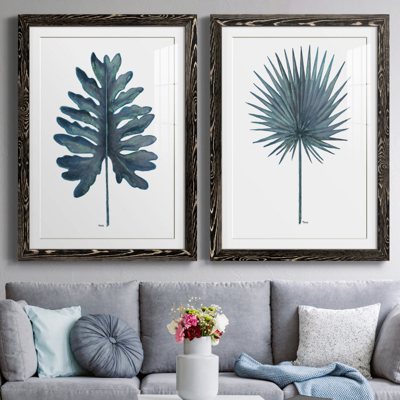«Blue Oasis I», ensemble de 2 reproductions d'art, H 44 po x l 31 po x P 1 po, H 31,5 po x l 47 po x P 1,5 po, Blanc