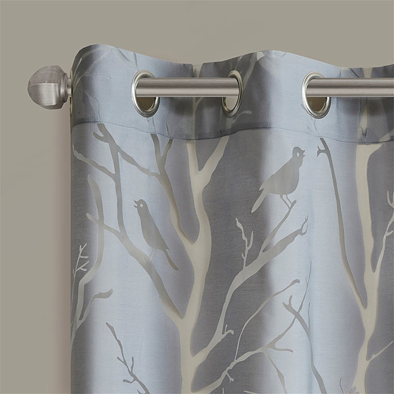 Panneau de rideau à œillets avec œillets à œillets pour un filtrage élégant de la lumière et un style superposé., Gris