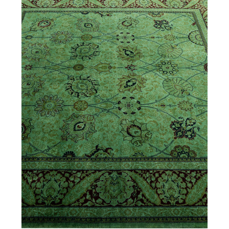 Tapis rond en laine de conception unique 6 pi 1 po x 6 pi 3 po Huckstep