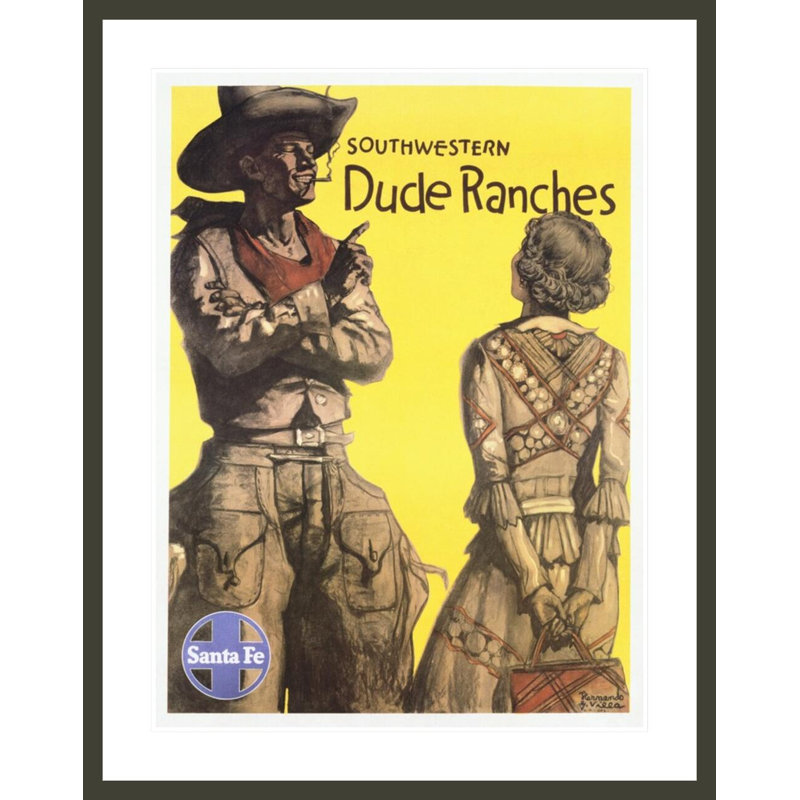 «Southwestern Dude Ranches», affiche par Hernando, H 41,5 po x l 32,84 po