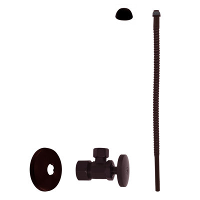 5/8" x 3/8" OD x 15" Corrugated Faucet or Toilet Supply Line with 1/4 Turn Angle Shut Off Valve