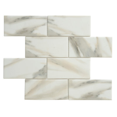 3" x 6" Glass Brick Joint Mosaic Wall & Floor Tile