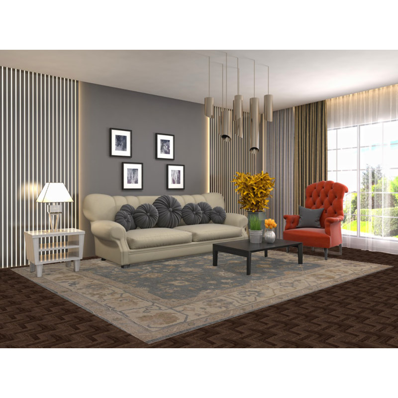 Vegetable Dye Oushak Turkish Area Rug 8