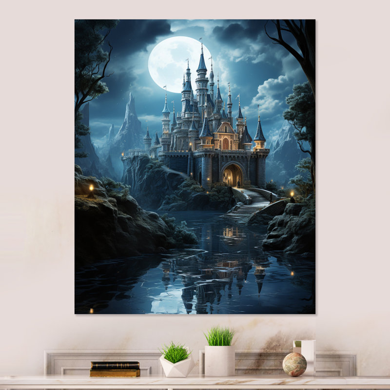 Décoration murale en métal «Castles Enchanted Twilight I», H 32 po x l 16 po x P 1 po