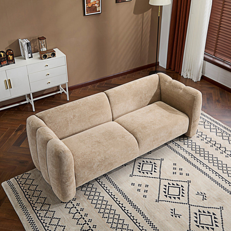 Wave Design 3-Seater Sofa, Camel