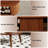39.37" Wide Modern Oval Coffee Table with Tapered Legs & Slatted Storage Compartment