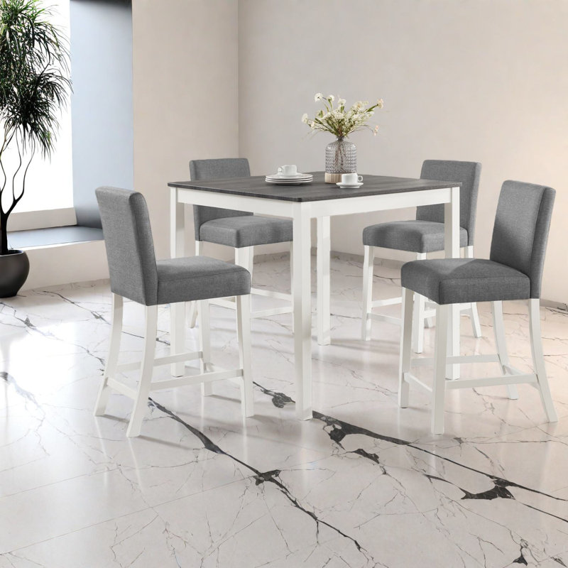 Ensemble de table de salle à manger moderne en bois avec chaises, compact et élégant pour la cuisine