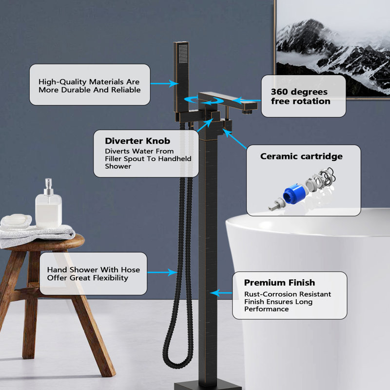 Bathroom Freestanding Tub Filler,  Venetian Bronze