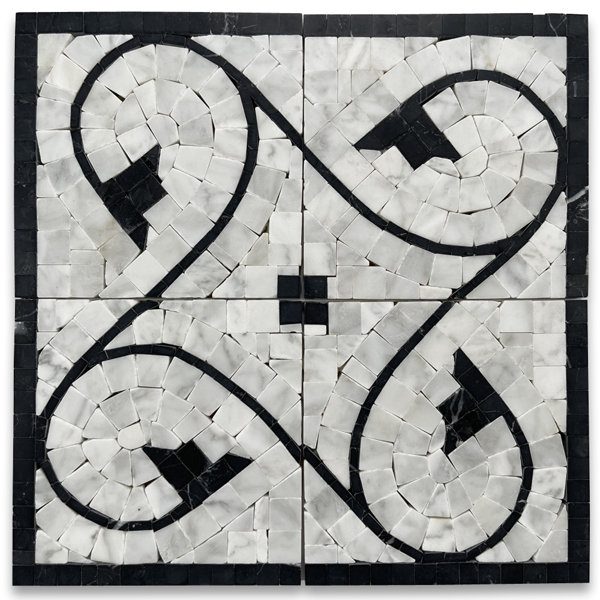 Agean Antique 5" x 5" Marble Mosaic Wall & Floor Tile