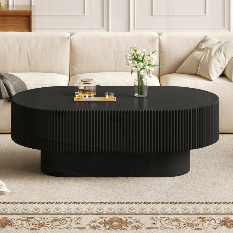 Table basse Elegant Farmhouse, Black, 19.5" H x 48.4" W x 26.7" D