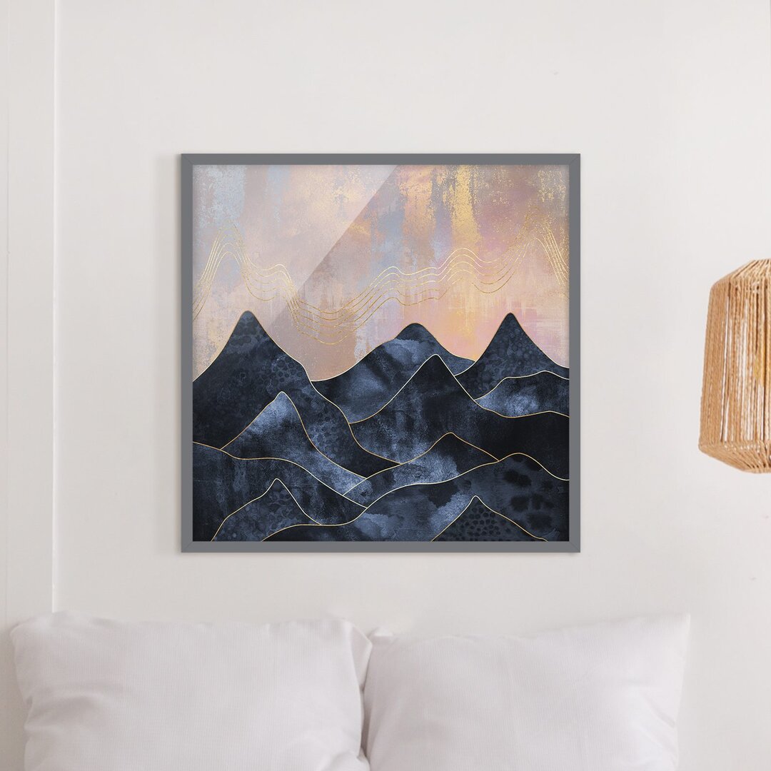 Gerahmtes Poster Golden Dawn over Mountains