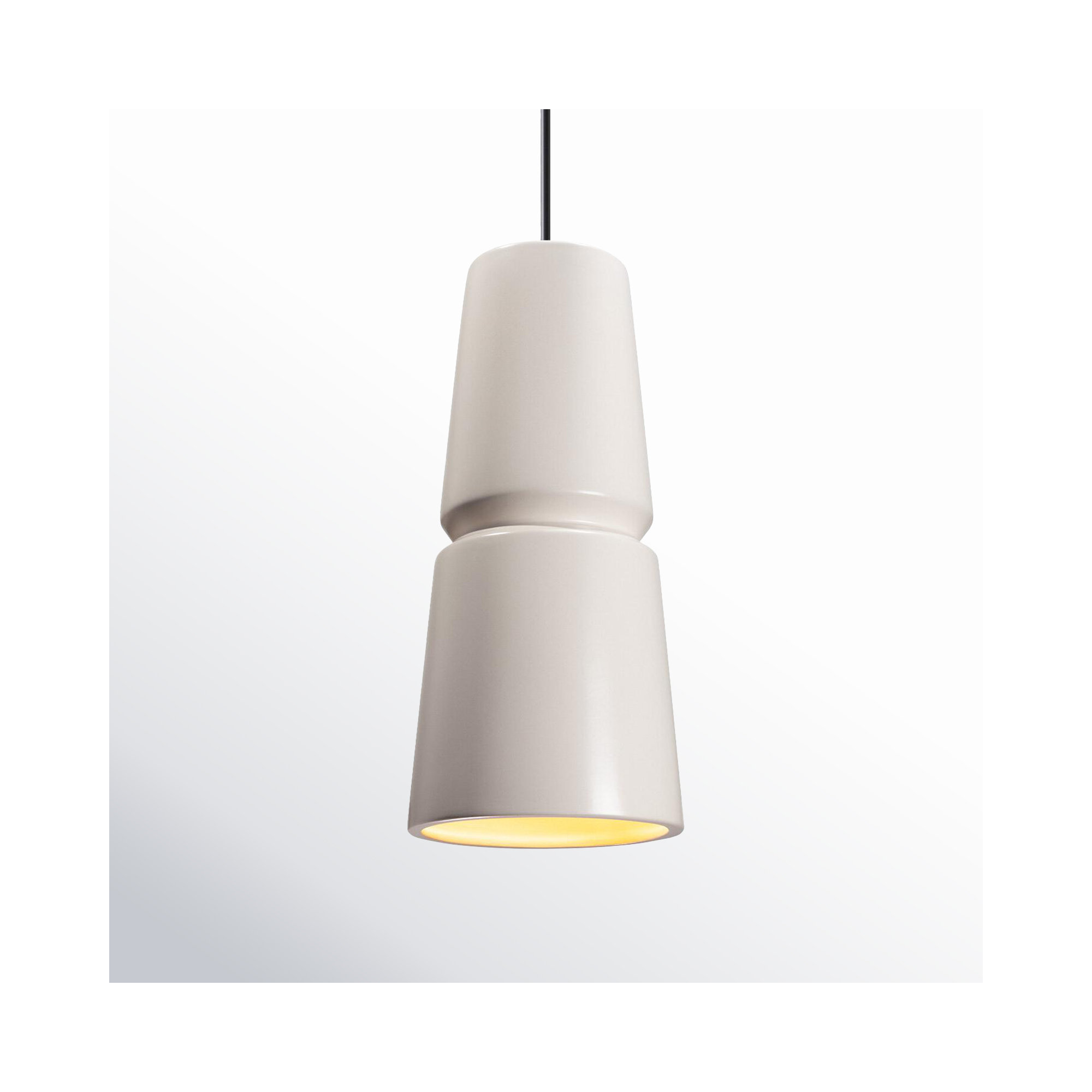 Logan 1 - Light Single Cone Pendant, Matte Black, Matte White, 18" H x 8" W x 8" D