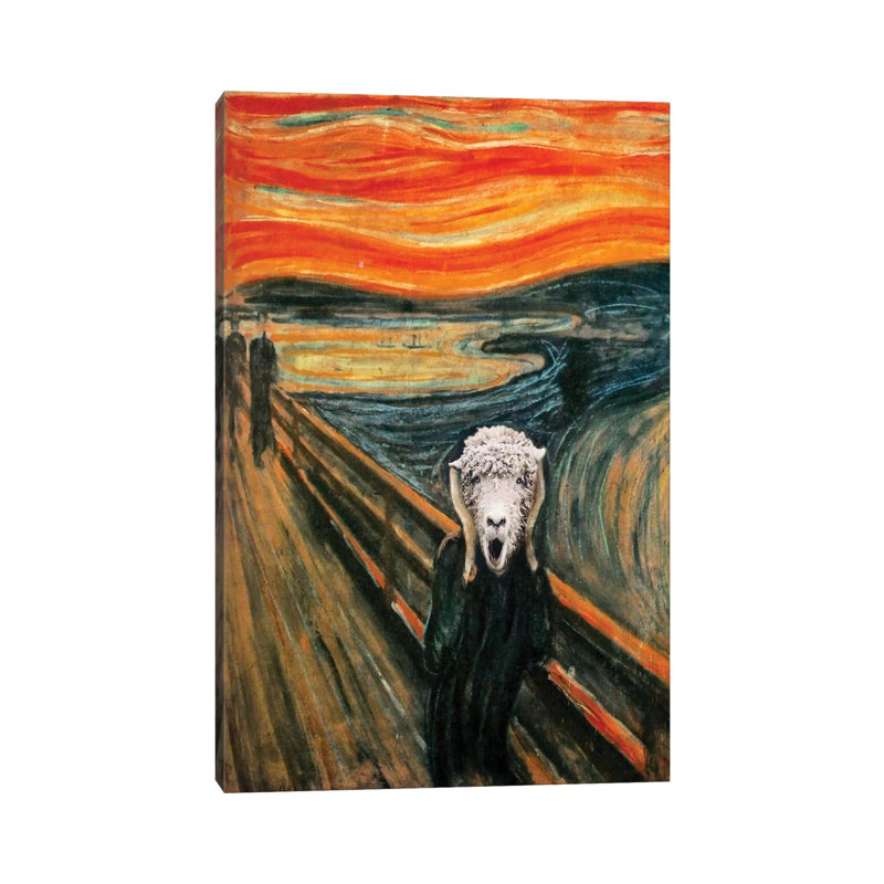 The Scream Lamb by Karen Burke - Wrapped Canvas Painting, 45.72cm H x 30.48cm W x 1.905cm D