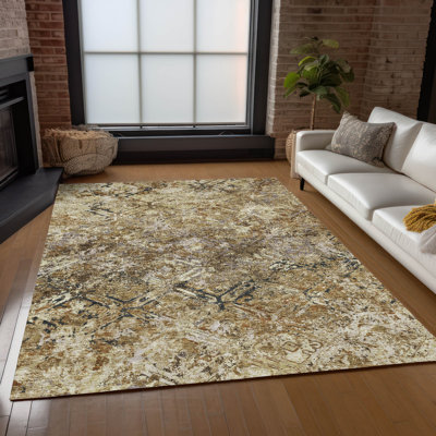 Machine Washable Indoor/Outdoor Mahaney ACN768 Sky Rug
