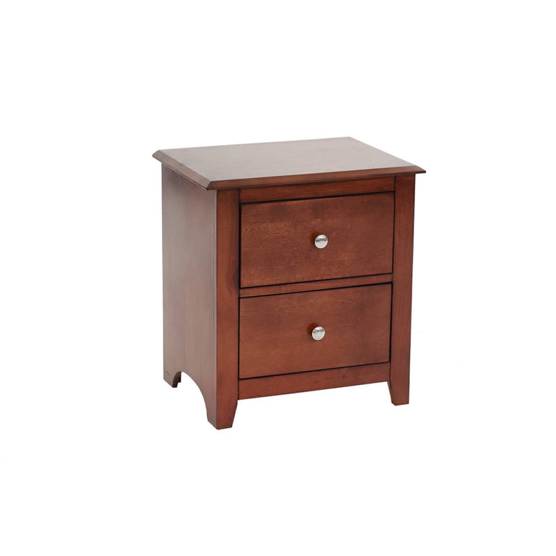 Table de chevet 2 tiroirs Sheldon, Cerisier