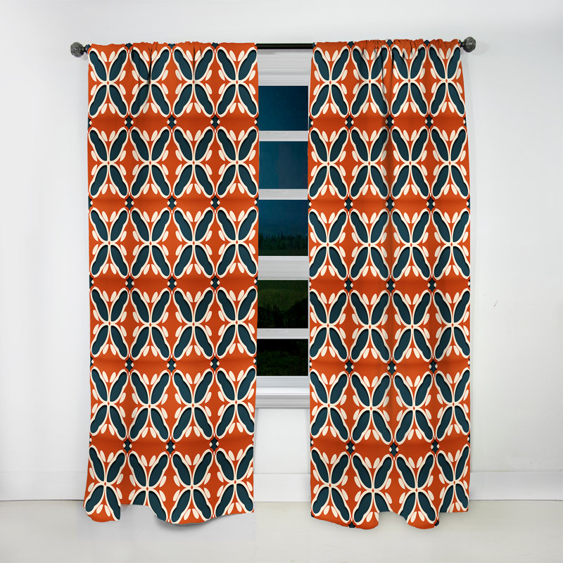 Terra Cotta Trellis Charm - Rideau floral - Rideau floral obscurcissant - 1 panneau, L 52 po x L 108 po