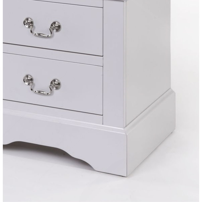 Louis Philippe III White Finish Nightstand, White
