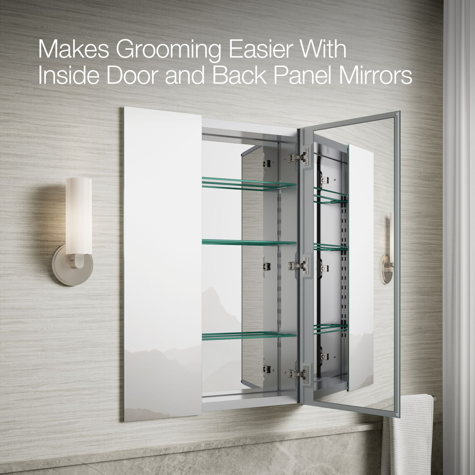 Embark Medicine Cabinet, 36" H x 25.06" W x 3.68" D