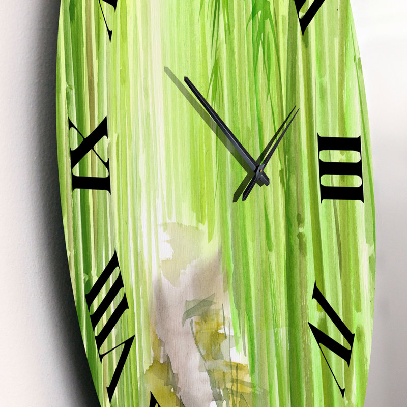 Green Bamboo Forest - Horloge murale traditionnelle, Très petit