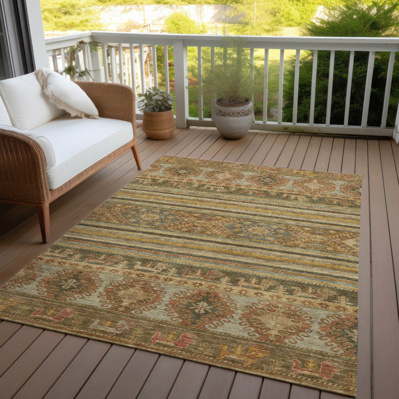 Tapis intérieur / extérieur lavable à la machine 2 pi 6 po x 3 pi 10 po ACN1626 Claudian, Rectangulaire 8 pi x 10 pi