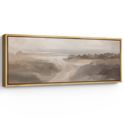 Tan Brown Abstract Landscape Artwork, Neutral Wall Pictures, Giclee Canvas Digital Print Extra Large Framed Wall Art