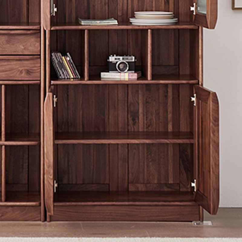 Pure solid wood black walnut bookcase