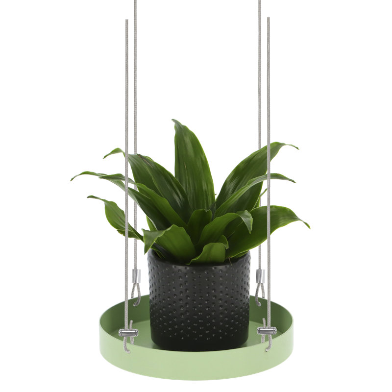 Plant Tray Hanging Round, 2.1 H x 14 L x 14cm D, Green