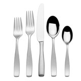 Mikasa Satin Loft 45-Piece Stainless Steel Flatware Set, with Serveware, Service for 8