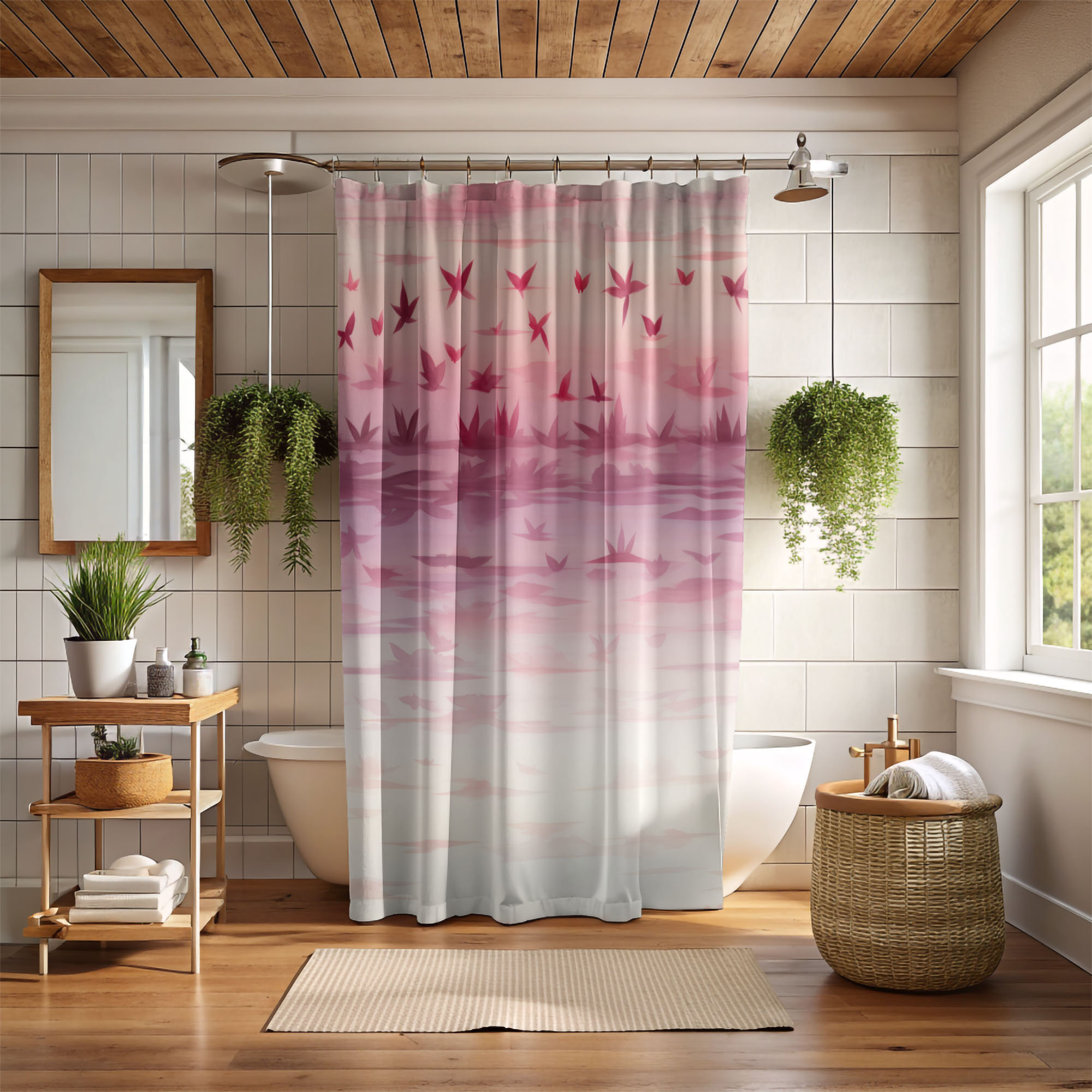 Latitude Run® Pink Wash - Premium Shower Curtain | Wayfair