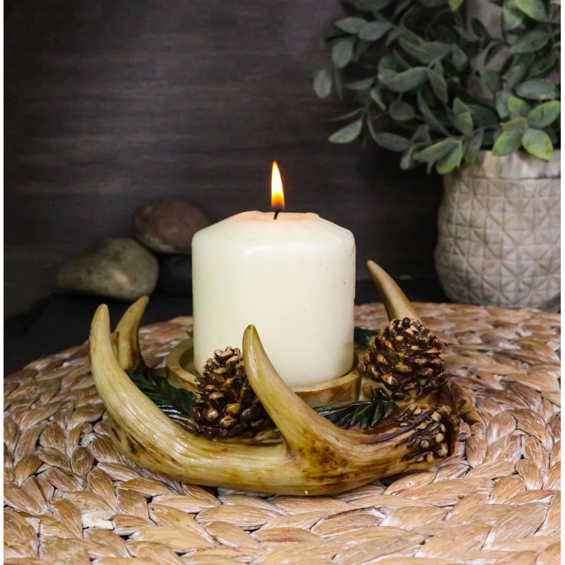 Porte-bougie en bois de cerf Antler