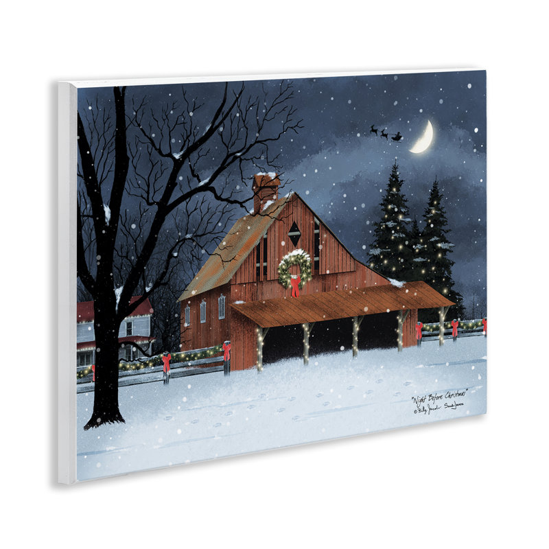 «Stupell Industries Night Before Christmas Barn», art mural par Billy Jacobs