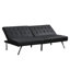 Lit à structure en bois avec pieds en acier inoxydable, cuir noir, largeur de 41,54 po, cadre pratique, assemblage facile