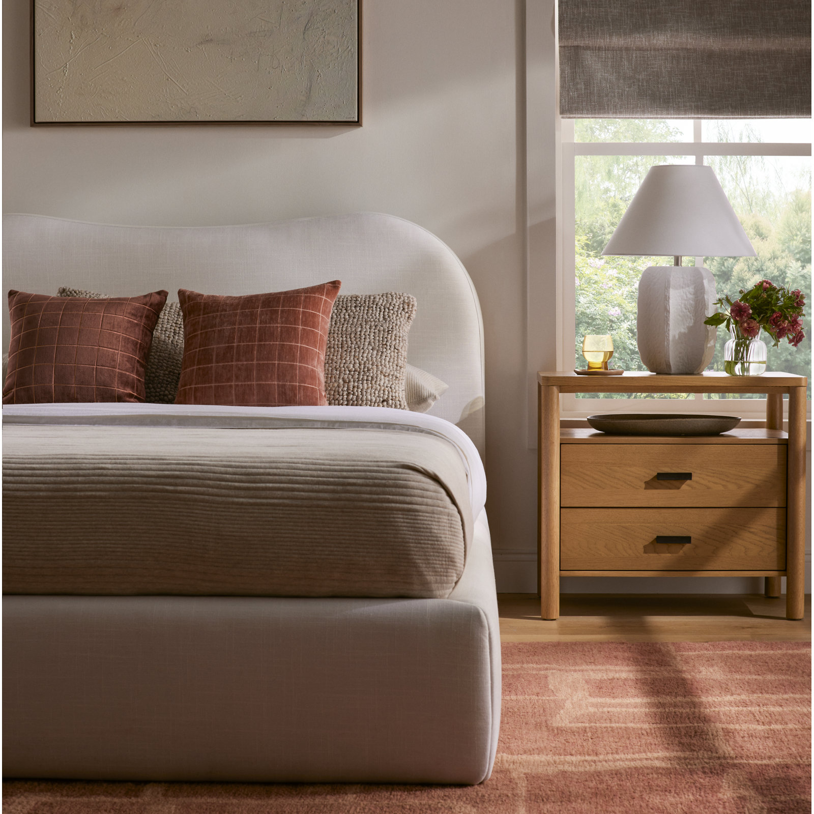 Elena Linen Upholstered Bed, Full / Double