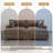 3 - Piece Upholstered Light Brown Faux Rabbit Fur Flannel Reversible Modular Sofa Living Room Sectional Couch with Ottoman-1401125650-1401125648