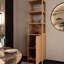 Armoire naturelle avec porte à volets - 3 tablettes hautes et minces pour un rangement