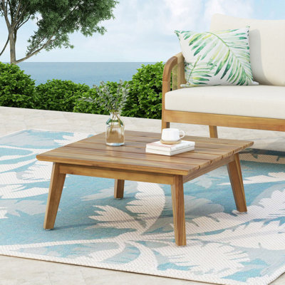 Christopher Knight Home Crowne Outdoor Acacia Wood Coffee Table, 27.5" x 27.5" Square Patio Coffee Table