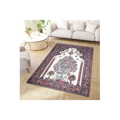 Tapis décoratif moderne multicolore lavable à la machine