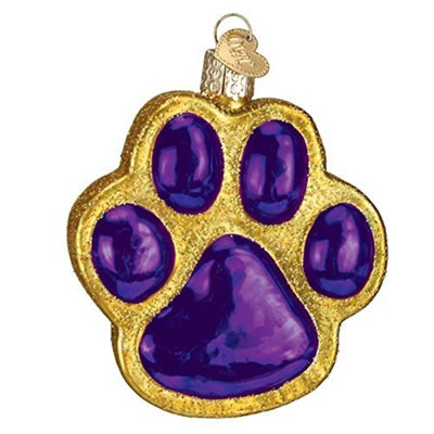 Old World Christmas Glass Blown Ornament for Christmas Tree, Paw Print