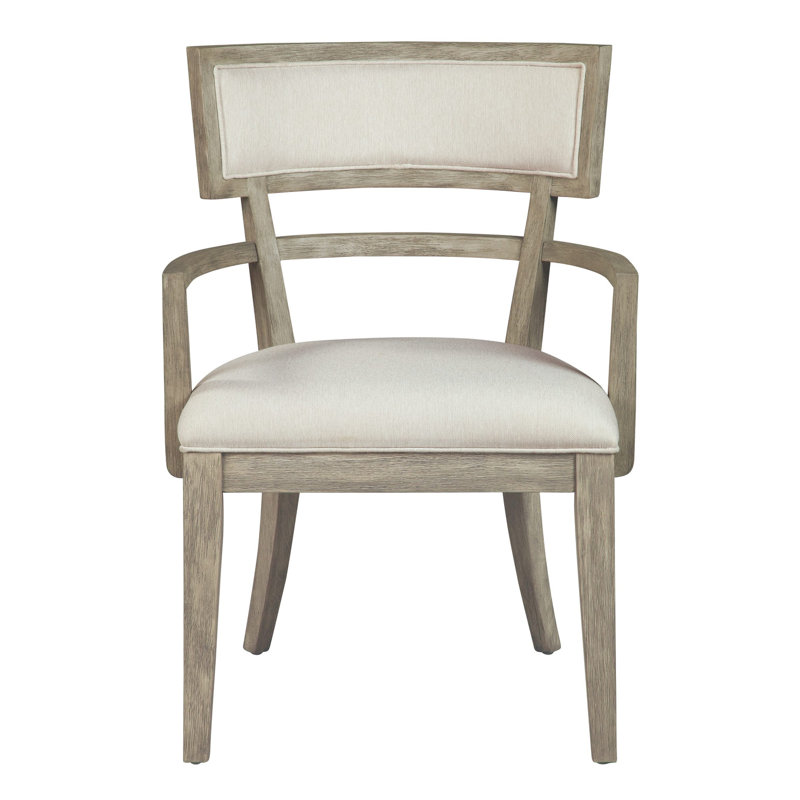Chaise avec accoudoirs en lin Emilliana