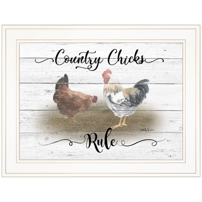 Country Chicks Rule Framed Wall Art for Living Room, Home Wall Décor by Billy Jacobs