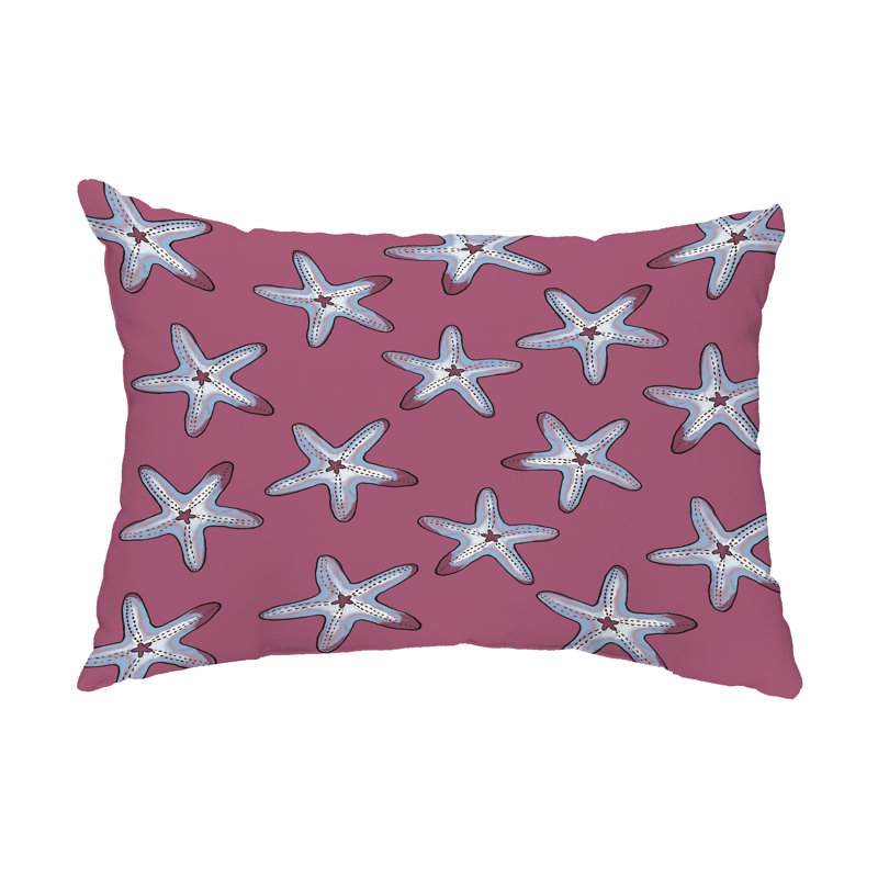 Geometric Outdoor Reversible Throw Pillow, Purple/Blue