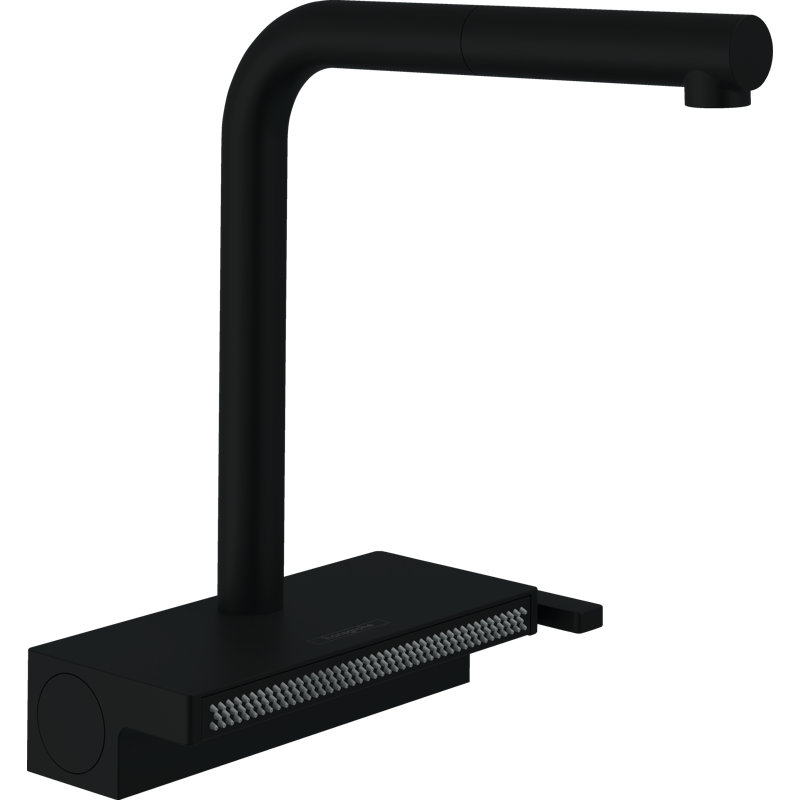 Robinet de cuisine Aquno Select avec bec rétractable en forme de L à 2 jets, 1,75 po, Noir mat