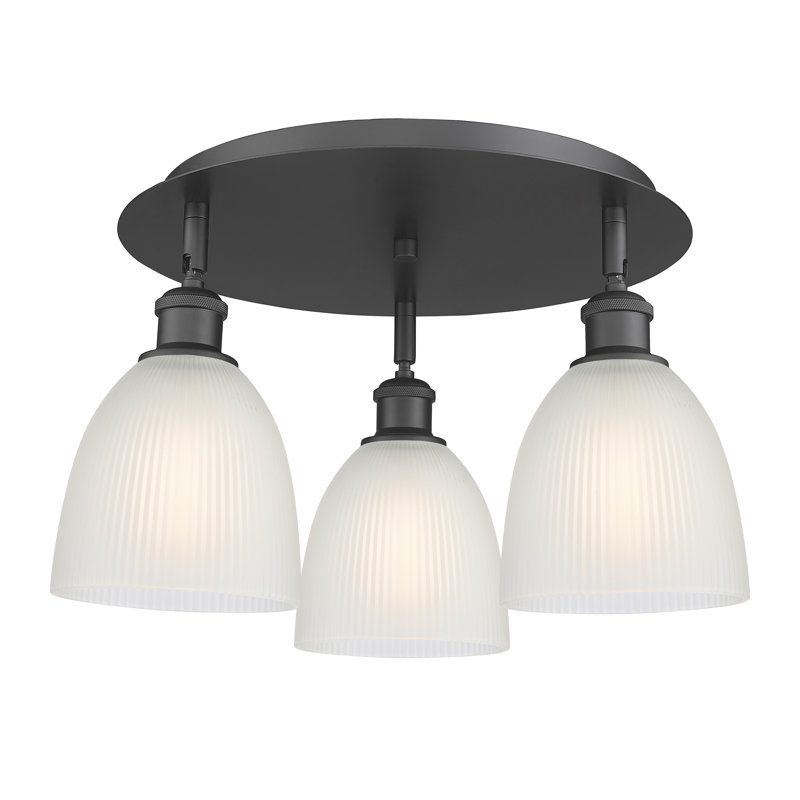 Plafonnier encastré en verre Berush, Blanc, Noir mat
